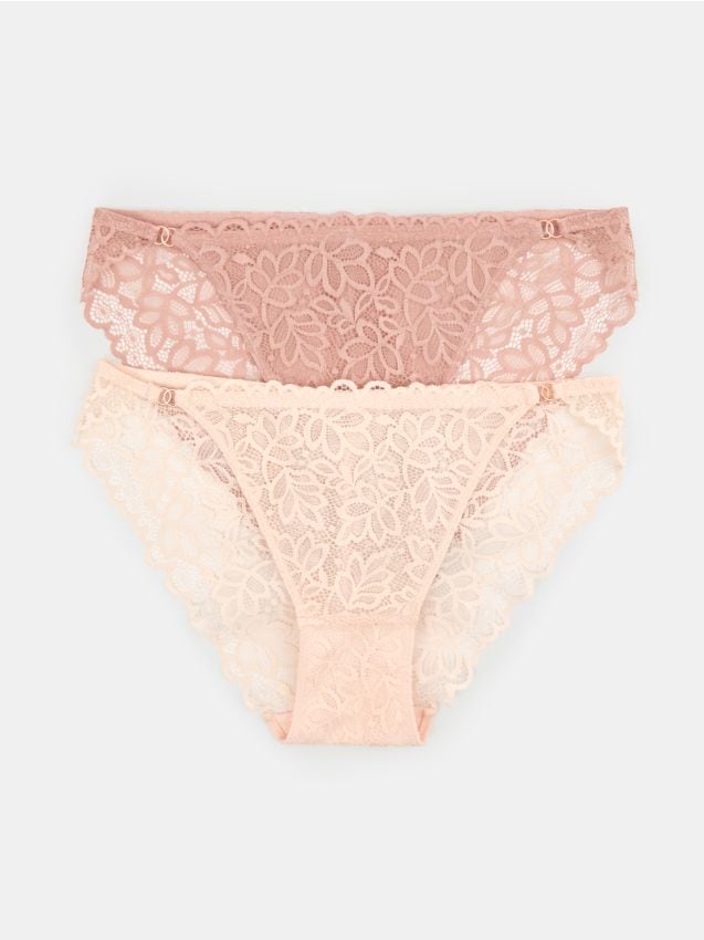 Sinsay - Koronkowe figi 2 pack - wielobarwny