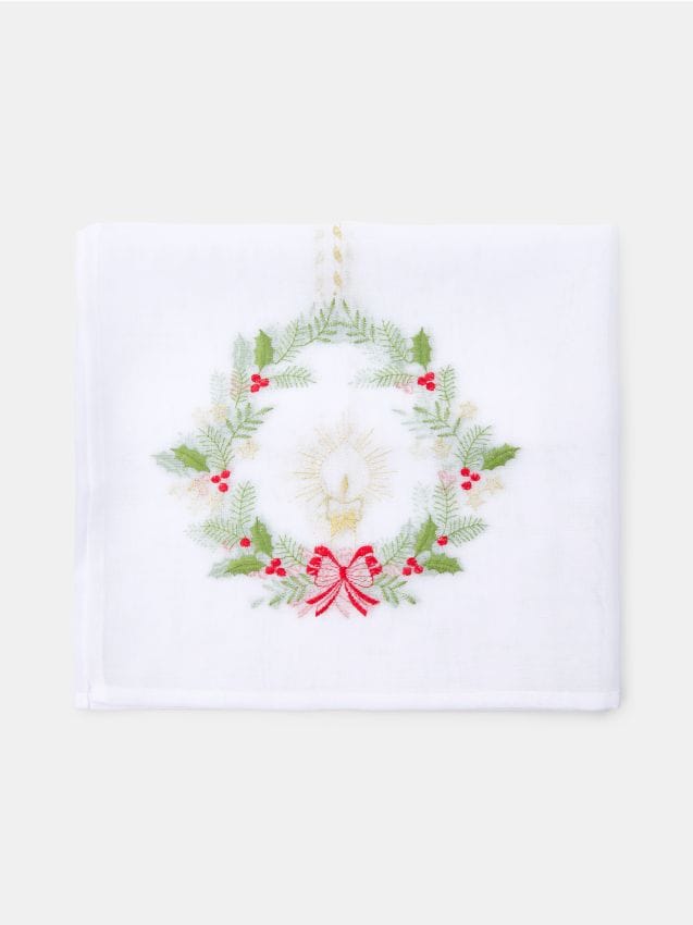Sinsay - Set de perdele scurte pe tunel cu broderie de Crăciun - multicolor