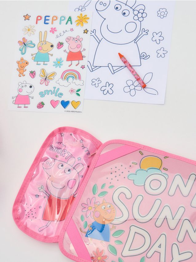 Sinsay - Set creativ cu foi de colorat și stickere 19 pack Peppa Pig - roz