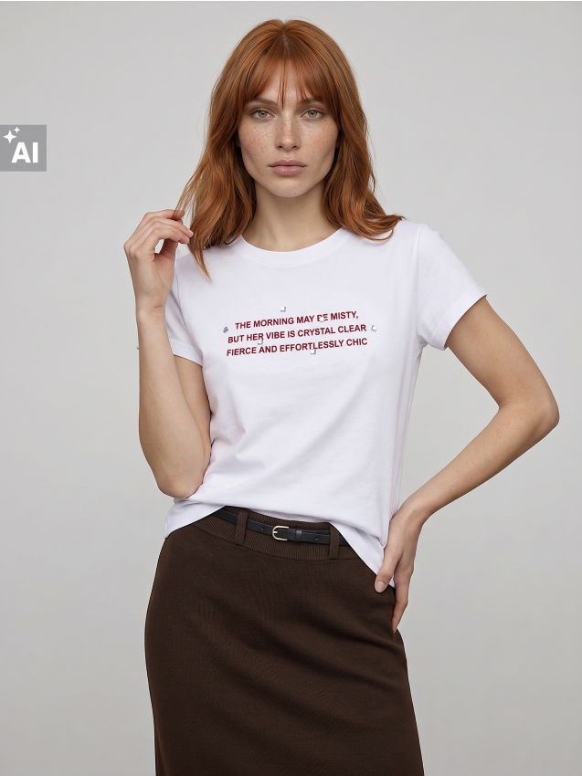 Sinsay - Tricou din bumbac cu mânecă scurtă și aplicații strălucitoare - crem