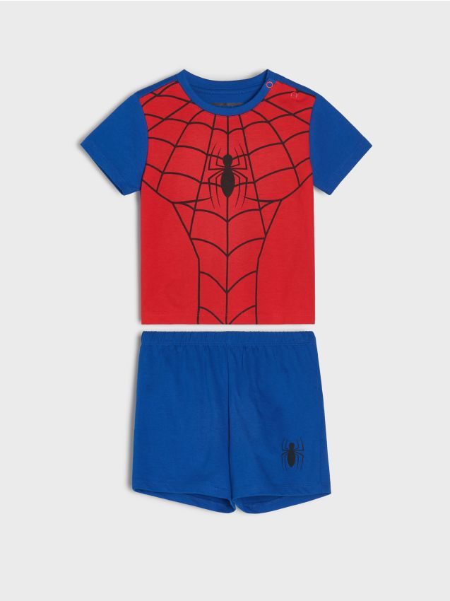 Sinsay - Pijama din bumbac în două piese Spider-Man - roșu