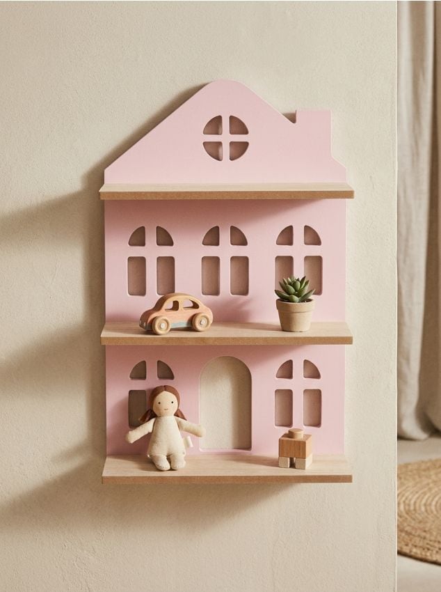 Sinsay - Raft de perete în formă de căsuță - roz-pastel