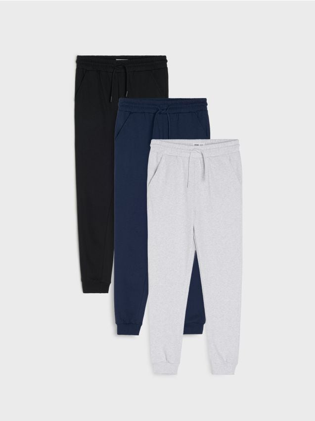 Sinsay - Set de 3 pantaloni jogger - bleumarin