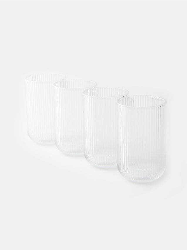 Sinsay - Pahare striate 4 bucăți - alb