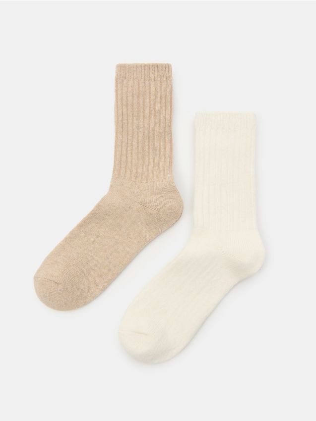 Sinsay - Ponožky s prídavkom vlny 2 pack - viacfarebná