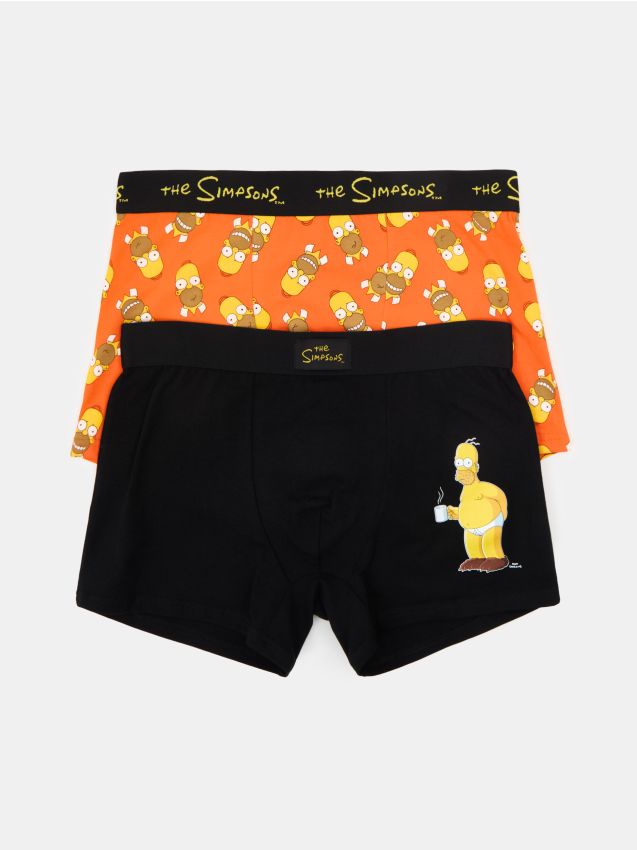 Sinsay - Bawełniane bokserki classic 2 pack The Simpsons - wielobarwny