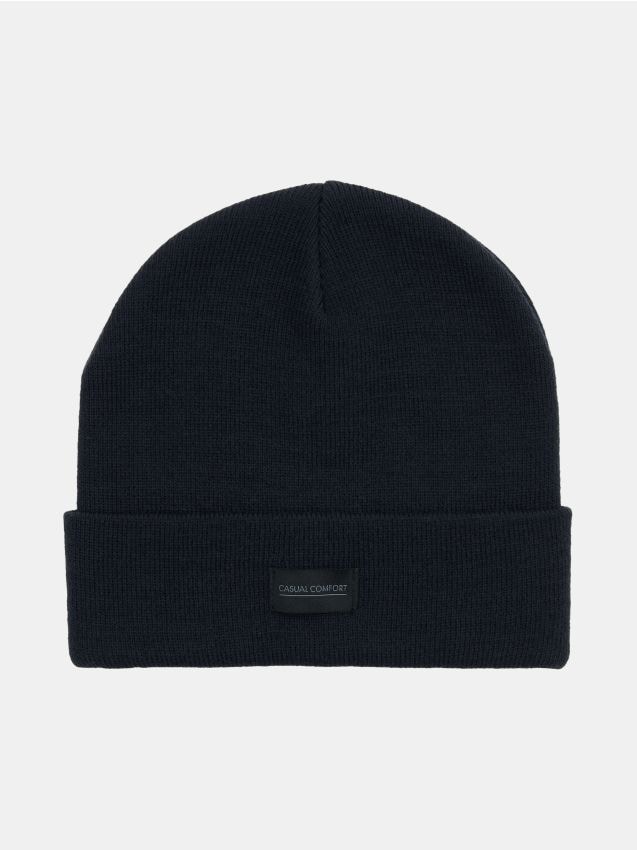 Sinsay - Căciulă beanie cu aplicație cusută - bleumarin