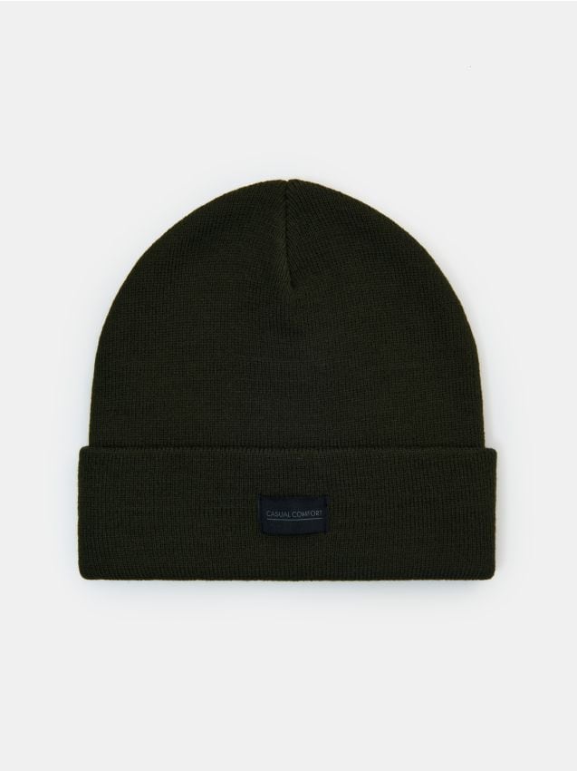 Sinsay - Căciulă beanie cu aplicație cusută - verde-deschis