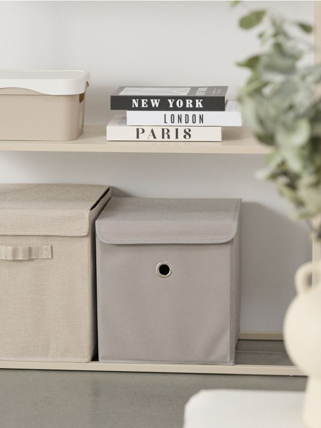 Sinsay - Úložná krabica s vekom - svetlošedá