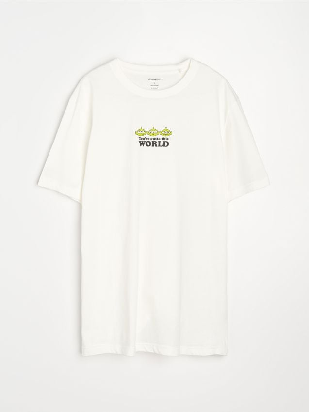 Sinsay - Tricou din bumbac cu imprimeu Toy Story - crem