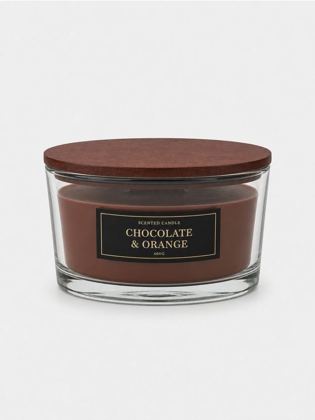 Sinsay - Lumânare parfumată cu fitil din lemn Chocolate & Orange - maro