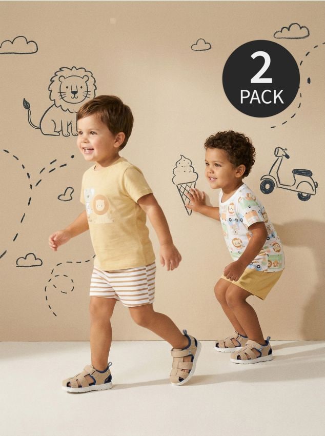 Sinsay - Șorturi din bumbac 2 pack - bej