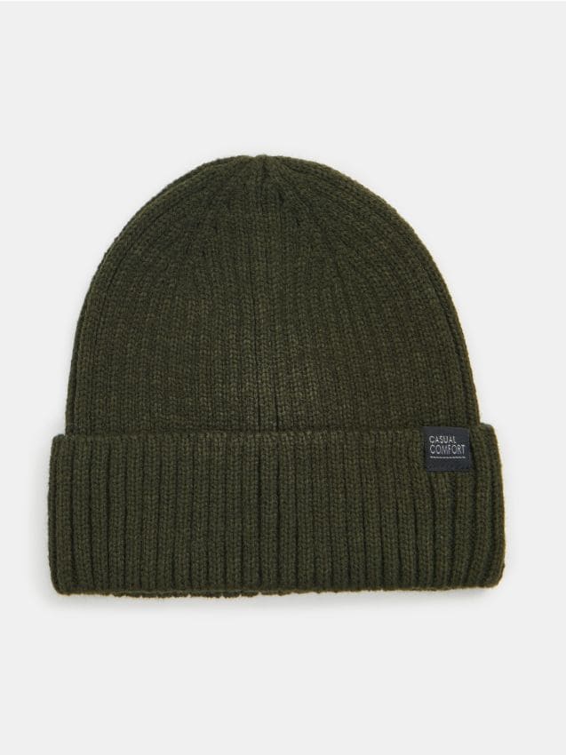 Sinsay - Căciulă beanie cu aplicație cusută - verde-deschis