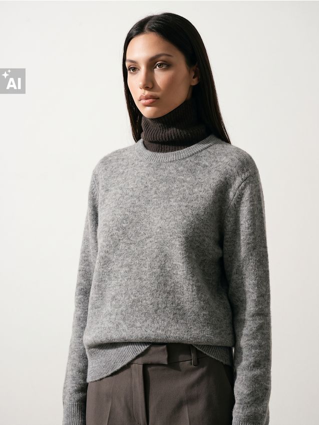 Sinsay - Eșarfă circulară din tricot striat - maro