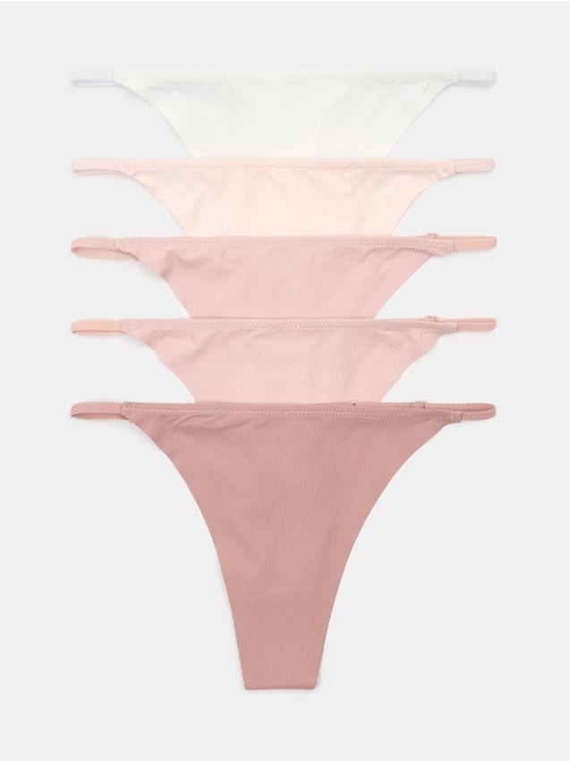 Sinsay - Majtki stringi 5 pack - wielobarwny