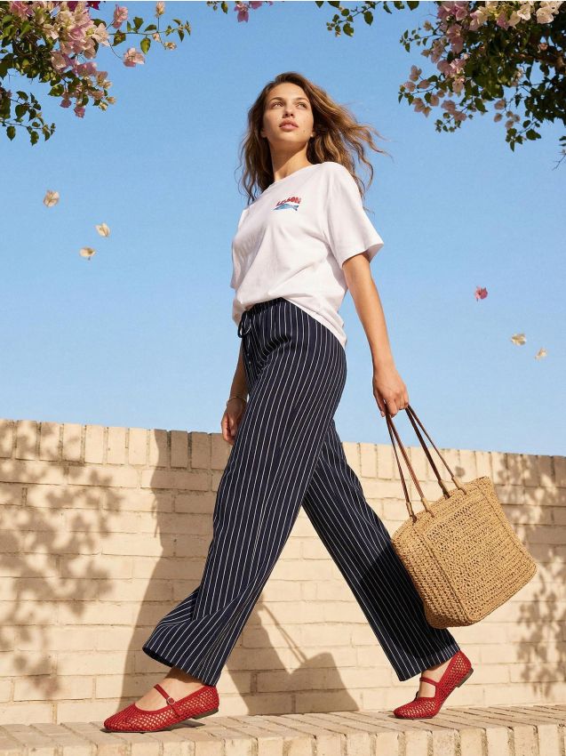 Sinsay - Tricou din bumbac cu imprimeu de vacanță - alb