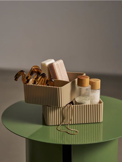 Оребрени кутии за съхранение, комплект от 2 броя