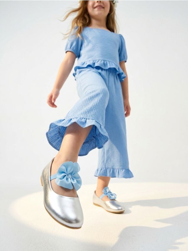 Sinsay - Balerini cu detaliu 3D din tul Frozen - argintiu