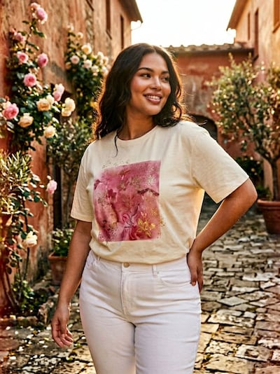 Puuvillane t-särk pildiga