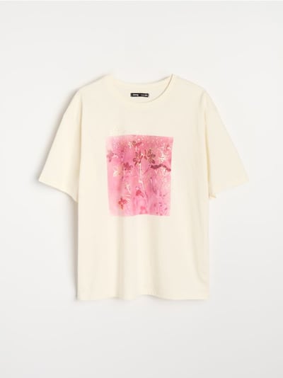 Βαμβακερό μπλουζάκι με στάμπα