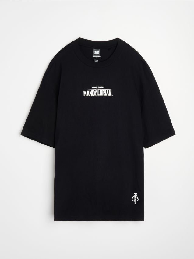 Sinsay - Tricou din bumbac cu imprimeu Star Wars The Mandalorian - negru