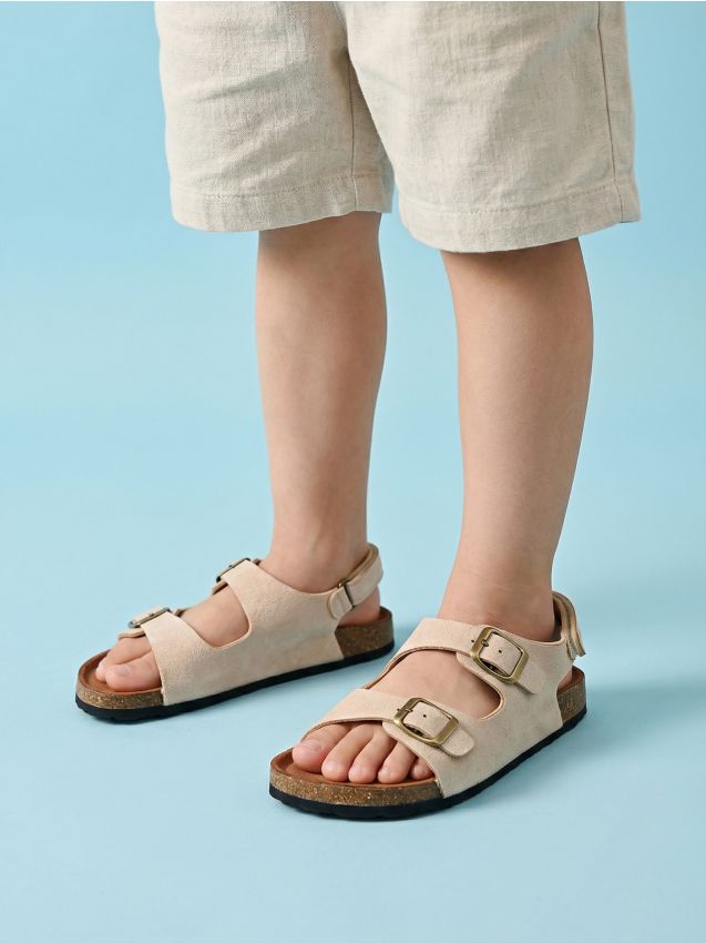 Sinsay - Sandale cu catarame și curea - bej