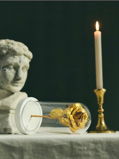 Декоративна роза под стъклен купол