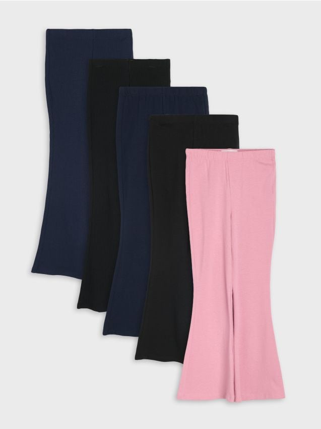 Sinsay - Colanți din bumbac flare 5 pack - multicolor
