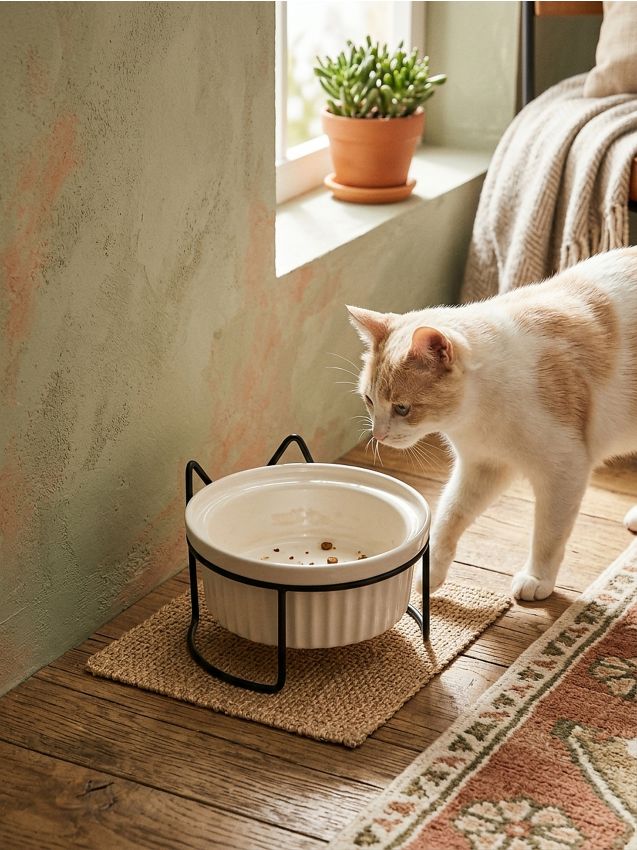 Sinsay - Bol pentru animale cu suport metalic - alb