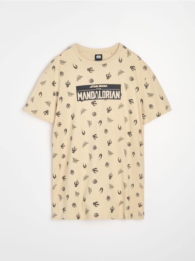 Sinsay - Tricou din bumbac cu imprimeu The Mandalorian - nude