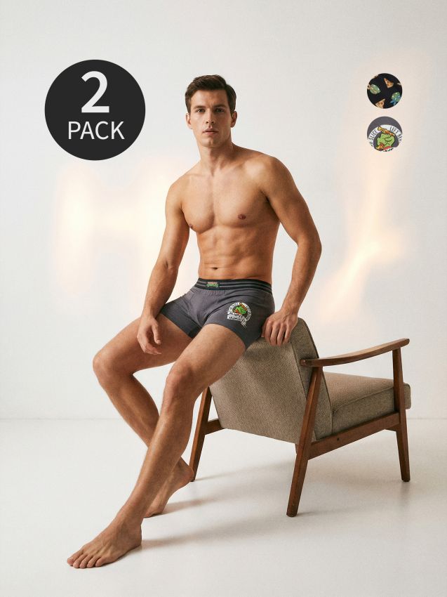 Sinsay - Bawełniane bokserki 2 pack Teenage Mutant Ninja Turtles - wielobarwny