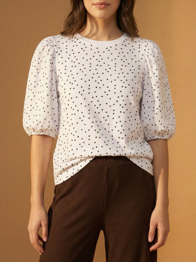 Sinsay - Bluză din bumbac cu buline - multicolor