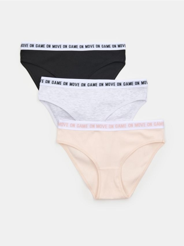 Sinsay - Chiloți tip bikini din bumbac, set de 3 - multicolor