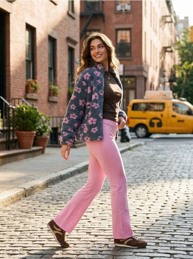 Sinsay - Pantaloni flare - roz