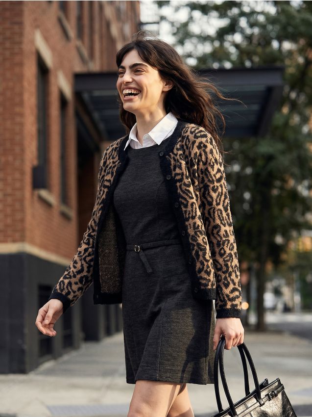 Sinsay - Cardigan cu adaos de vâscoză cu imprimeu leopard - multicolor