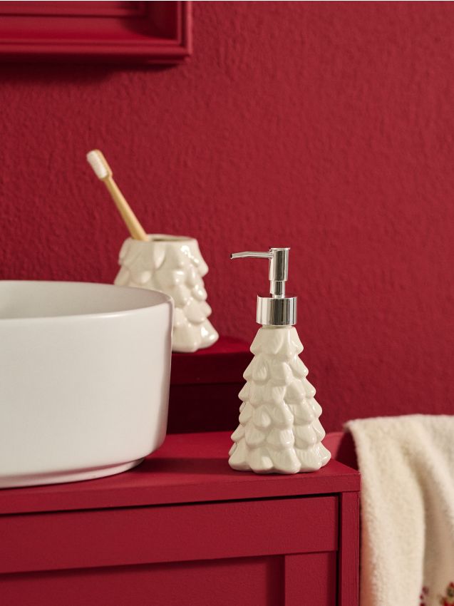 Sinsay - Set: Dispenser de săpun și pahar pentru periuțe - alb