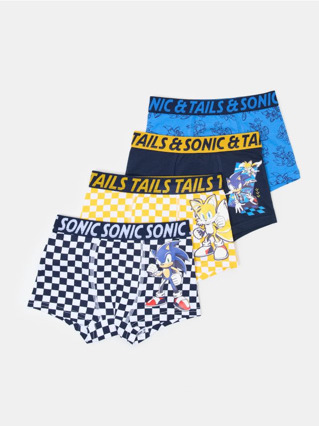 Sinsay - Boxeri din bumbac cu imprimeu 4 pack Sonic the Hedgehog - portocaliu