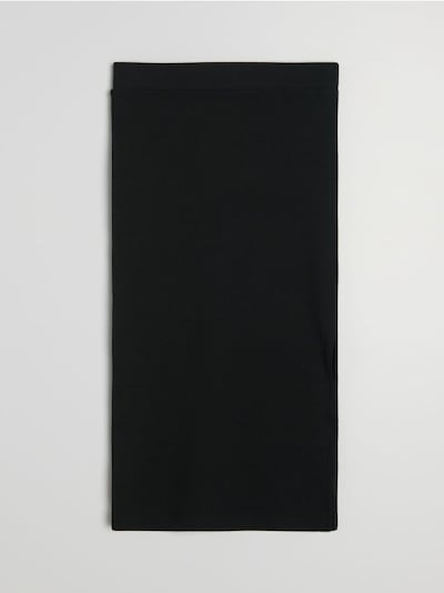 Μίντι φούστα ribbed από βαμβάκι με σκίσιμο