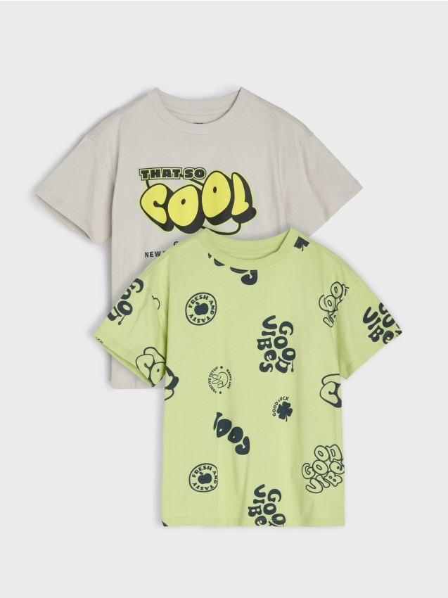 Sinsay - Tricouri din bumbac 2 pack - gri deschis