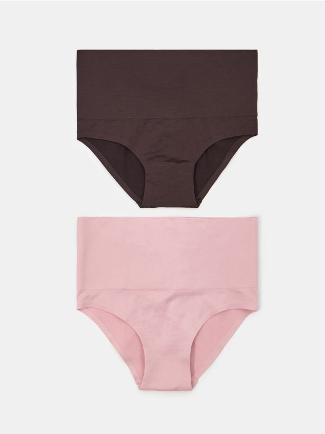 Sinsay - Chiloți fără cusături modelatori cu talie înaltă 2 pack - multicolor