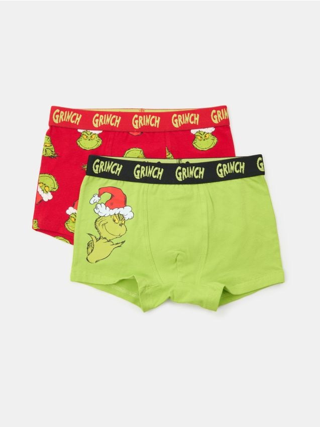 Sinsay - Set de 2 perechi de boxeri din material majoritar bumbac Grinch - multicolor