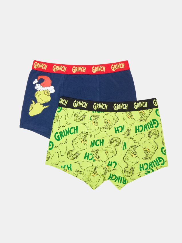 Sinsay - Set de 2 perechi de boxeri din material majoritar bumbac Grinch - multicolor