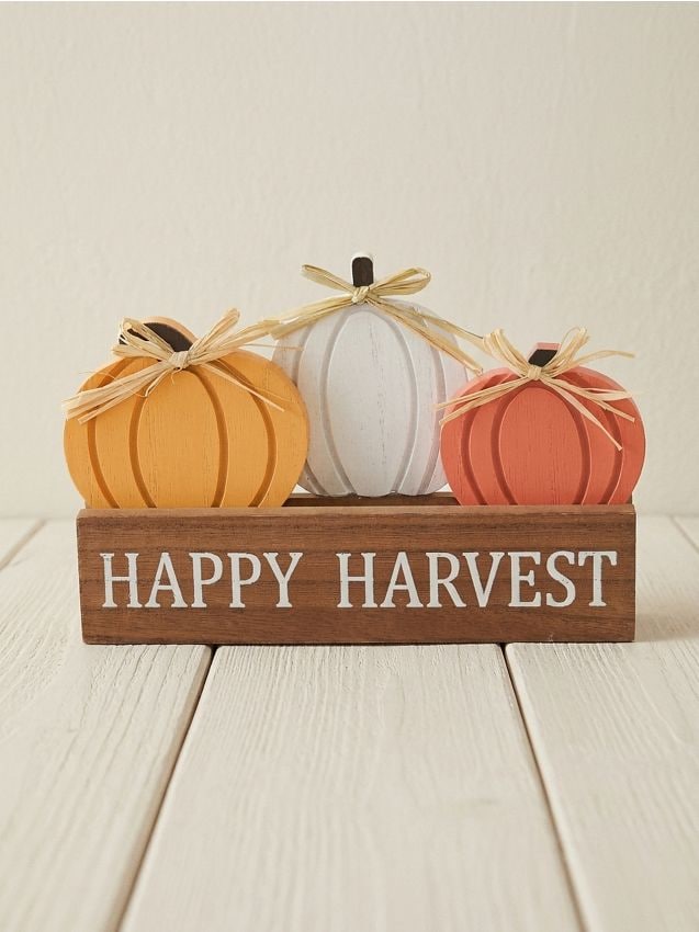 Sinsay - Decorațiune de sine stătătoare cu motiv de dovleac și inscripția „Happy Harvest” - multicolor