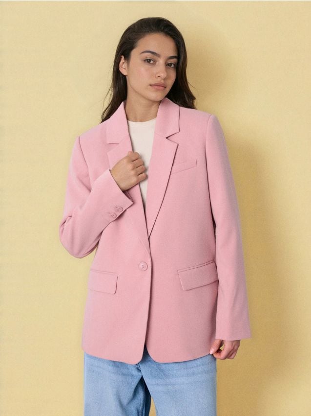 Sinsay - Sacou cu amestec de viscoză - roz