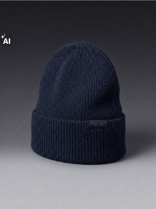 Sinsay - Căciulă Beanie cu amestec de vâscoză - bleumarin