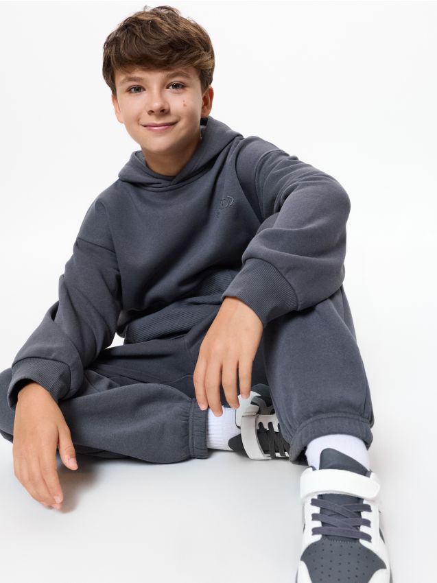Sinsay - Set bluză și pantaloni sport - gri-neutru