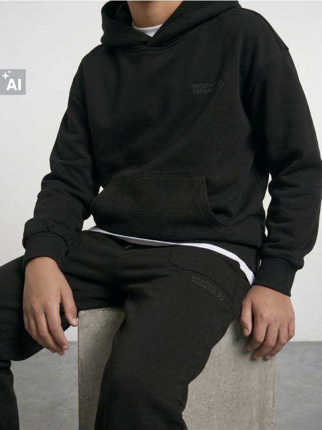 Sinsay - Set bluză și pantaloni sport - negru