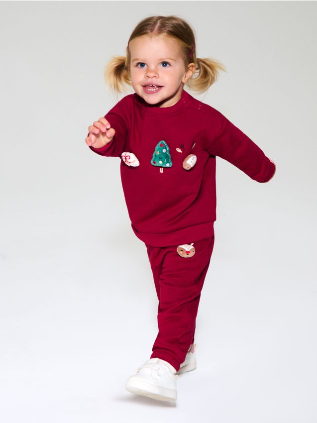 Sinsay - Tepláky s vianočným motívom - červená