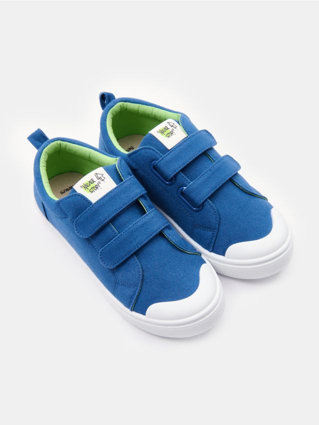 Sinsay - Sneakers din bumbac cu talpă interioară din piele PICIOR SĂNĂTOS - albastru