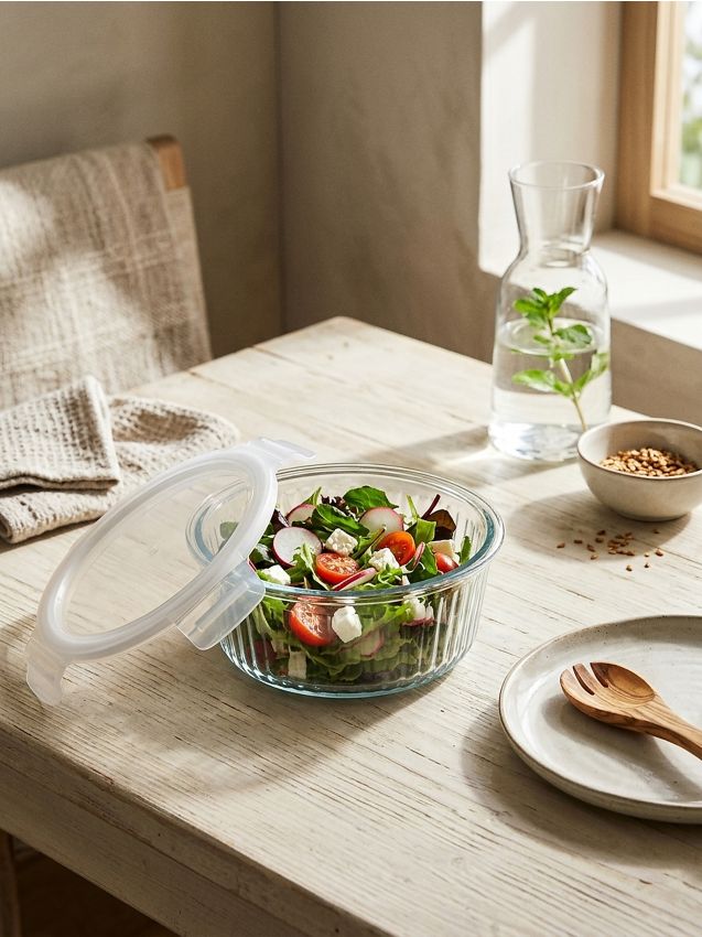 Sinsay - Recipient din sticlă striat pentru depozitarea alimentelor - clear